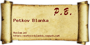 Petkov Blanka névjegykártya